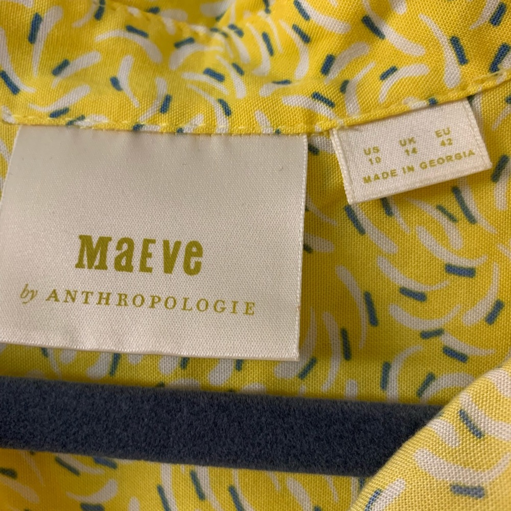 Maeve For Anthropologie Blithe Yellow Blouse - image 4